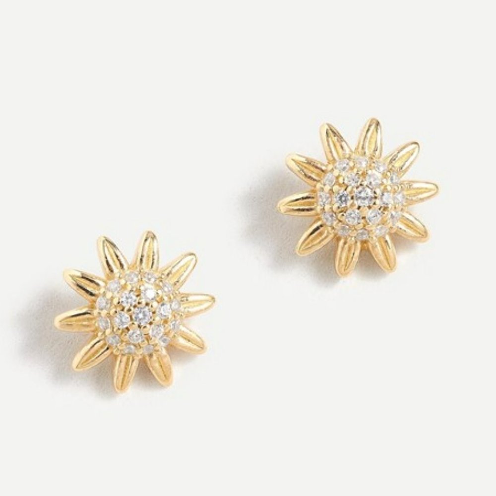 J. Crew NWT 14k Gold-plated Sunflower Earrings